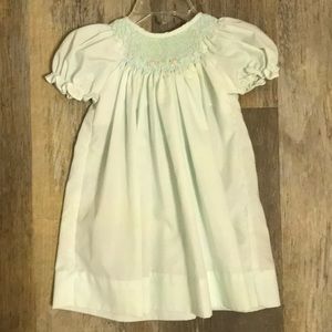 Petit ami mint smocked dress